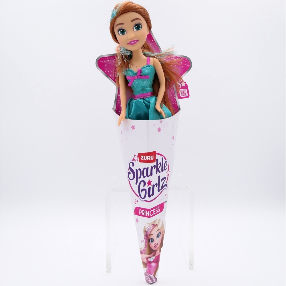 Zuru Sparkle Girlz Princess Fashion Doll in Teal Dress, Auburn Hair Age 3+